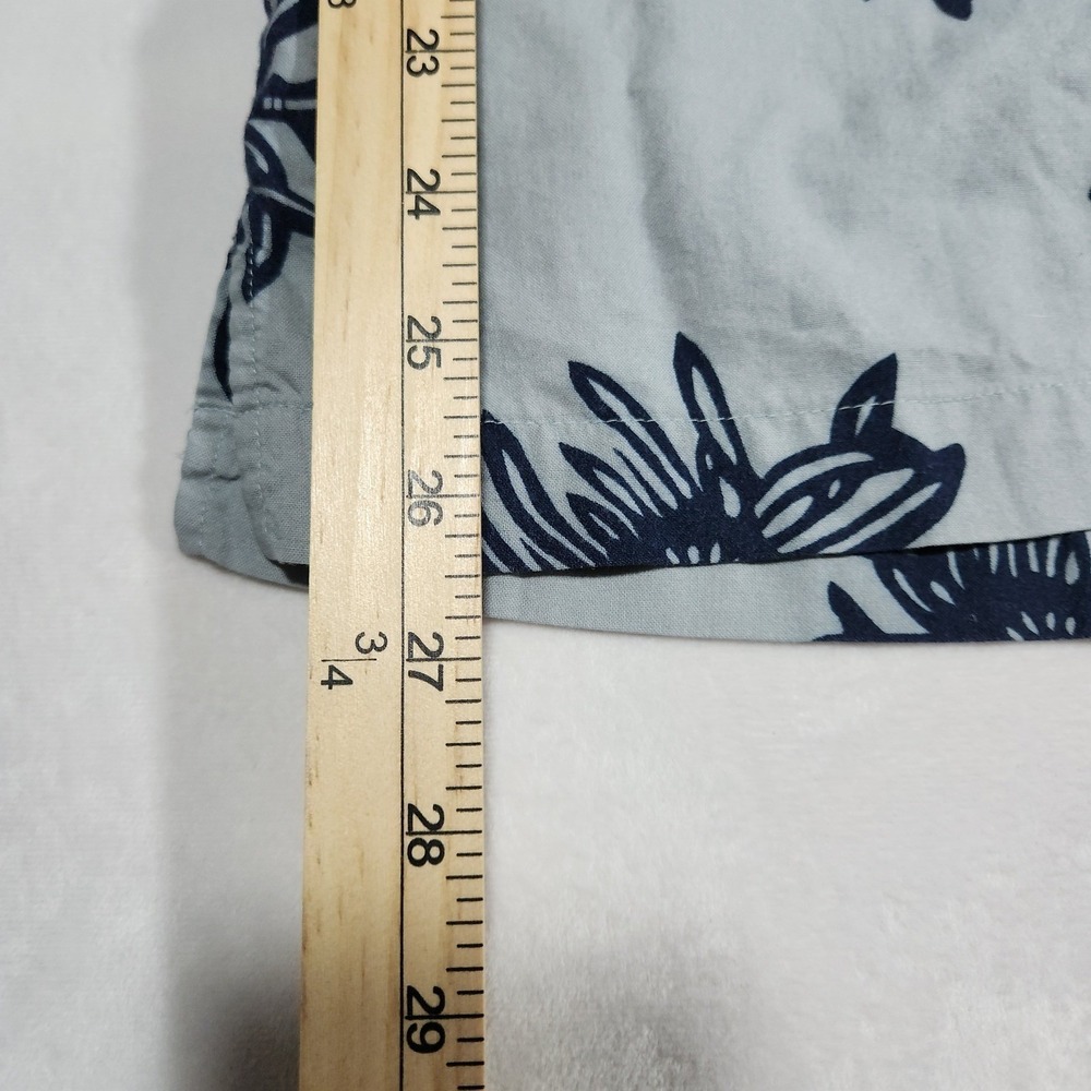 Perry Ellis Floral Button Up Mens L Blue Cotton Rayon Short Sleeve Y2K Vintage - Picture 8 of 9